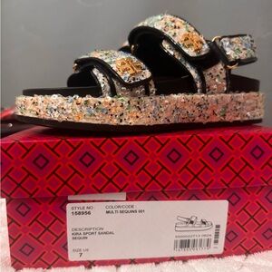 Tory Burch Black and White Sandals